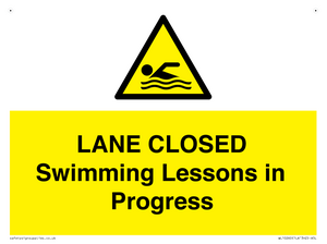 LANE CLOSED Swimming Lessons in Progress